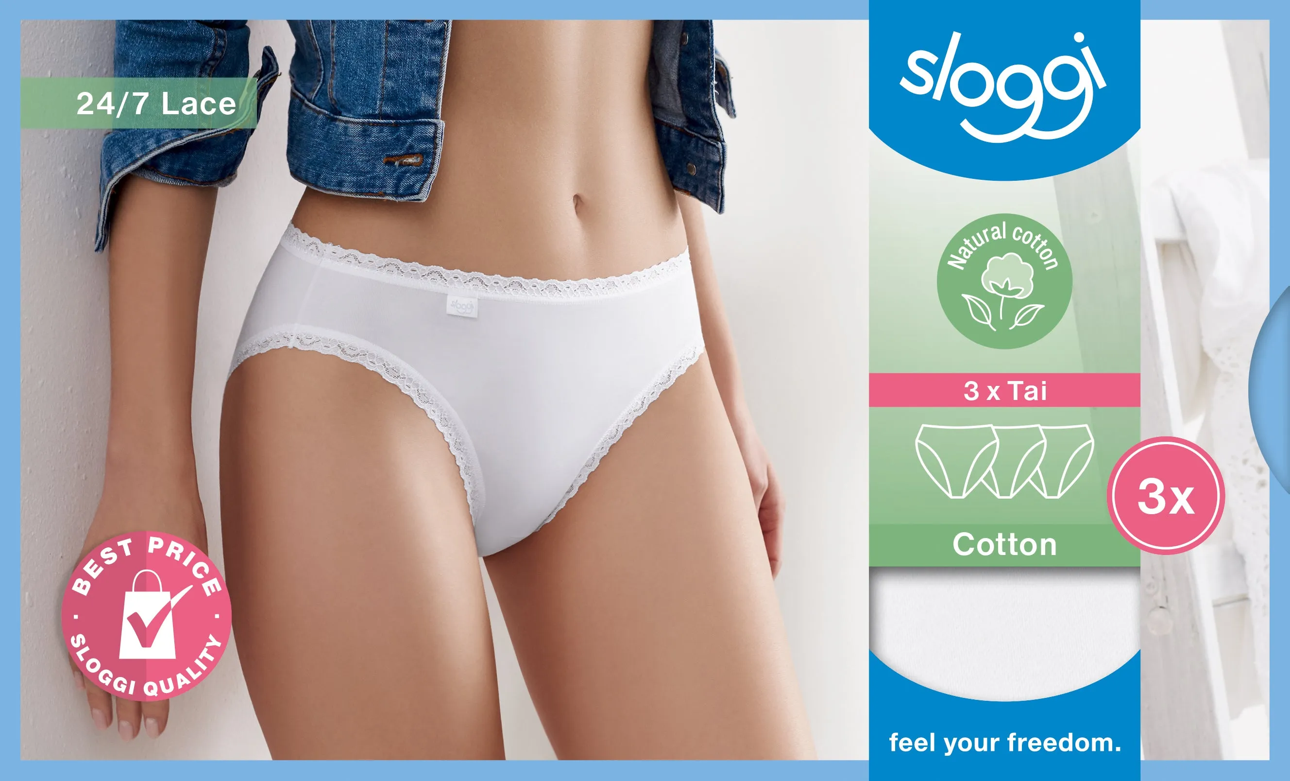 24/7 Cotton Lace Tai (3 Pack)