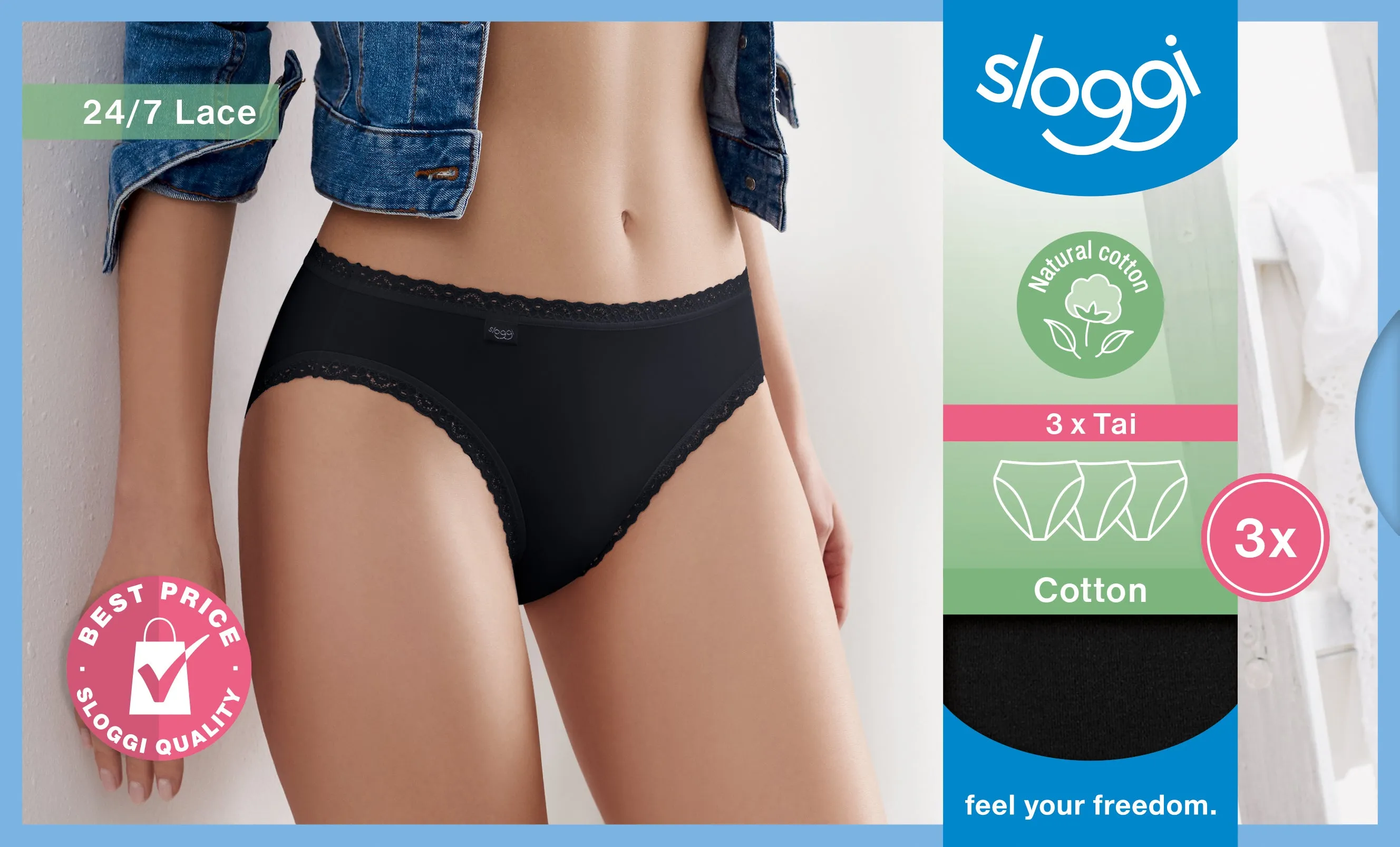 24/7 Cotton Lace Tai (3 Pack)