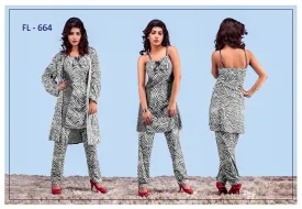 3 Pcs FL-664 - Black Flourish Exclusive Bridal Nighty Set Collection