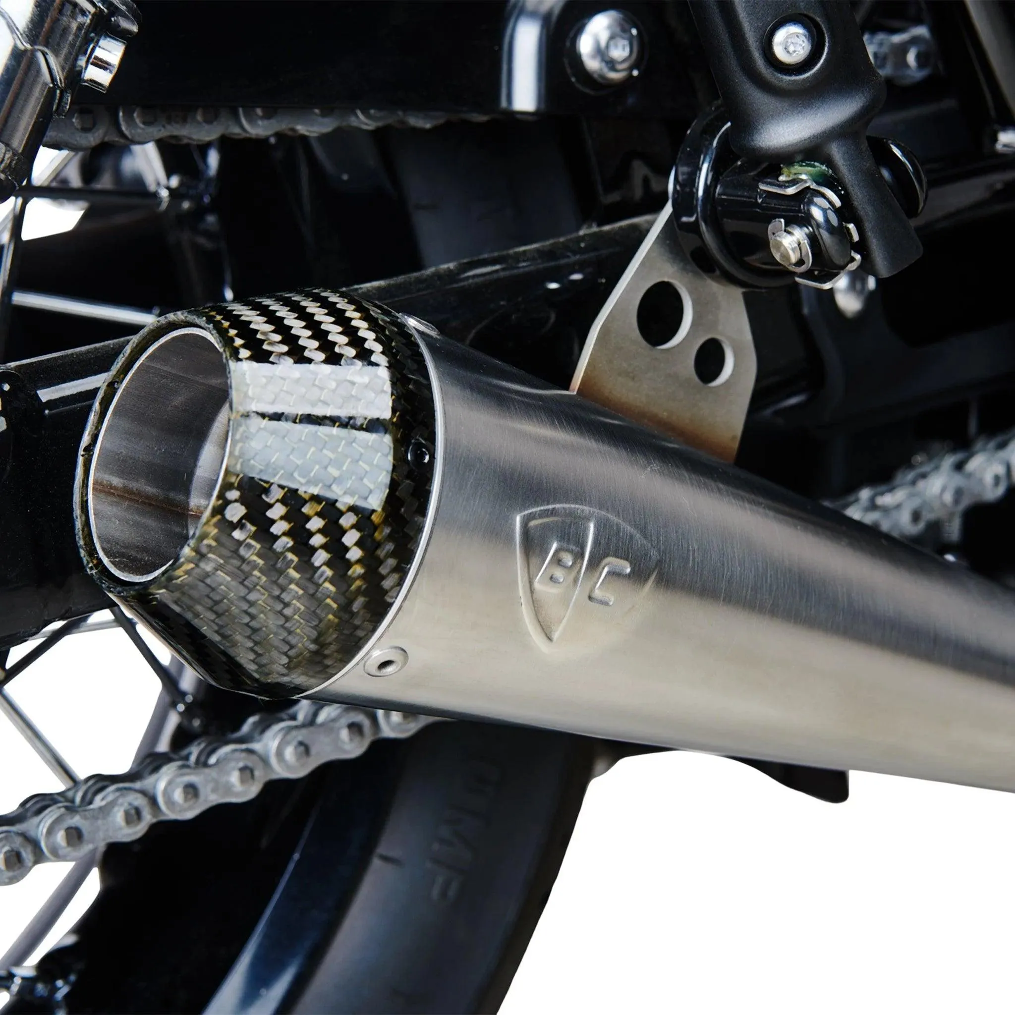 3.5 Predator Carbon Slip-On Exhaust for Triumph Thruxton R & RS / Speed Twin 1200 | Brushed