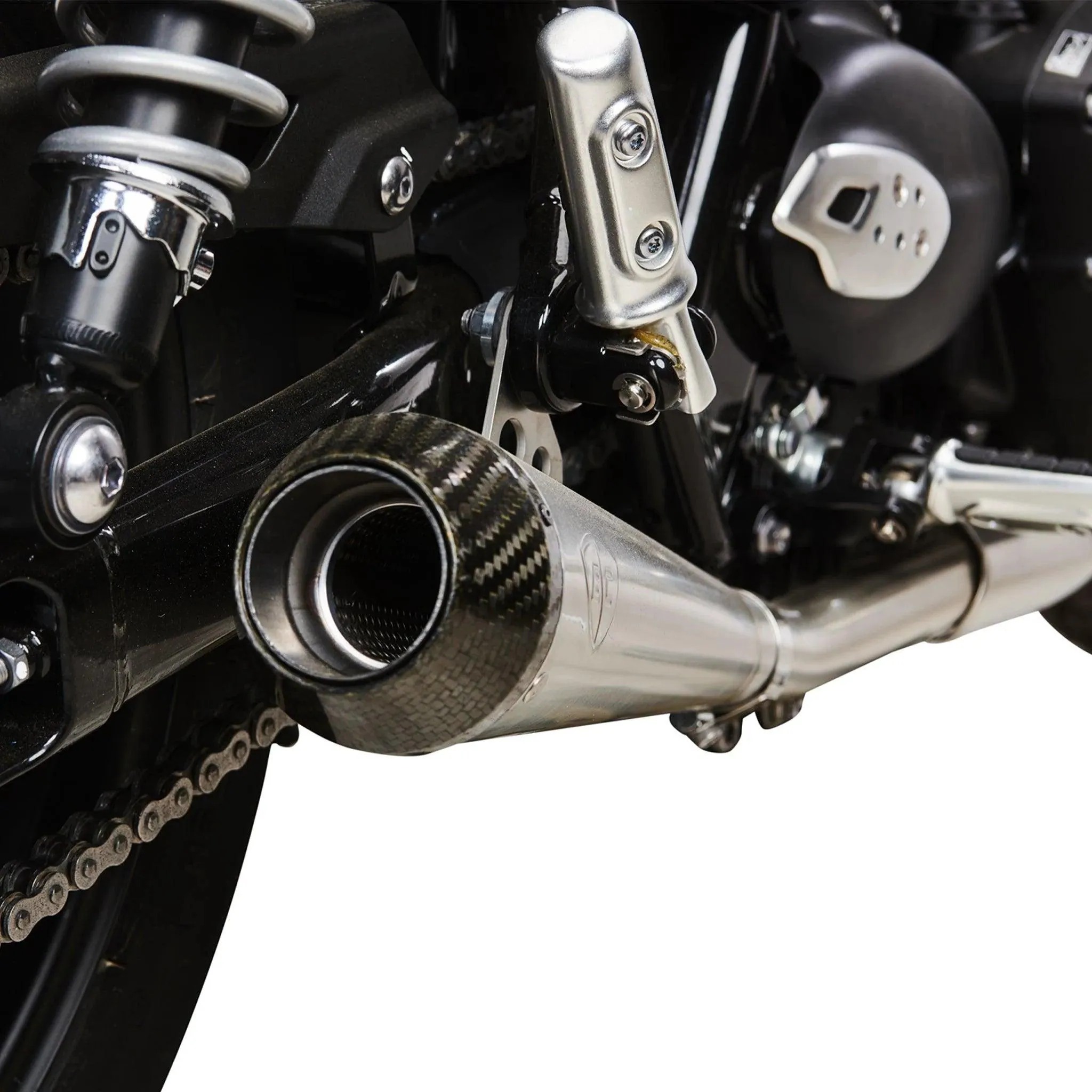 3.5 Predator Carbon Slip-On Exhaust for Triumph Thruxton R & RS / Speed Twin 1200 | Brushed