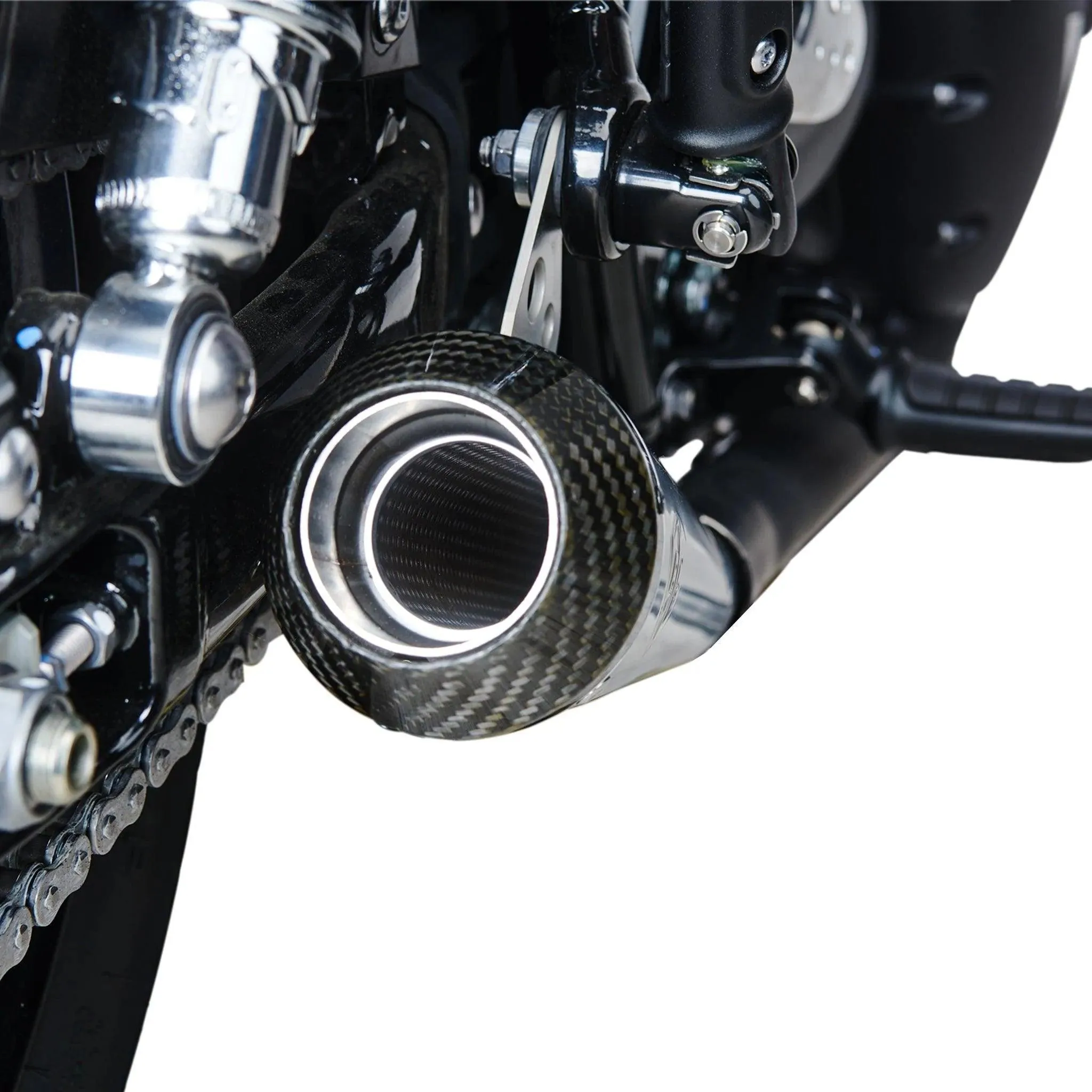 3.5 Predator Carbon Slip-On Exhaust for Triumph Thruxton R & RS / Speed Twin 1200 | Brushed