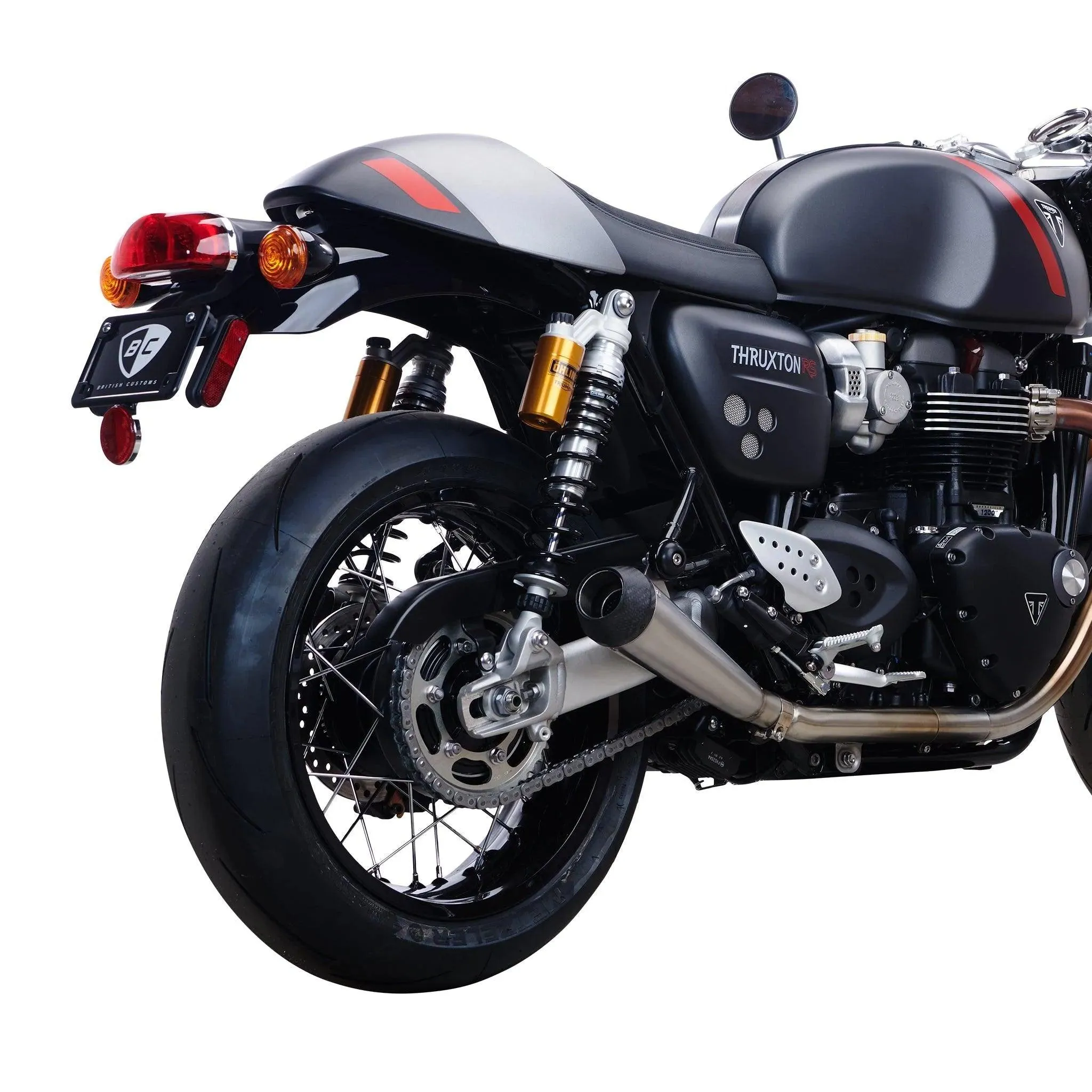 3.5 Predator Carbon Slip-On Exhaust for Triumph Thruxton R & RS / Speed Twin 1200 | Brushed