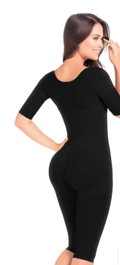 9142 MARIA E , Long Sleeve Postoperative Shapewear With Over Bust Strap | After Pregnancy Compression Garment | Powernet