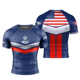American Flag Short Sleeve Rash Guard