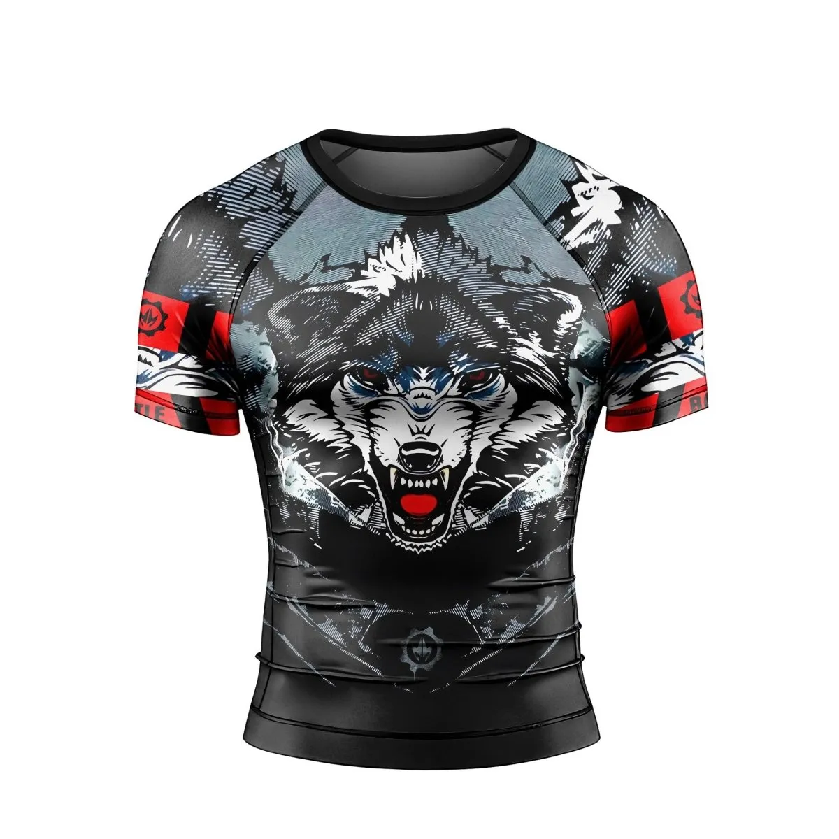 Angry Wolf Men's Short Sleeve Rash Guard