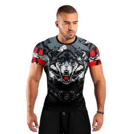 Angry Wolf Men's Short Sleeve Rash Guard