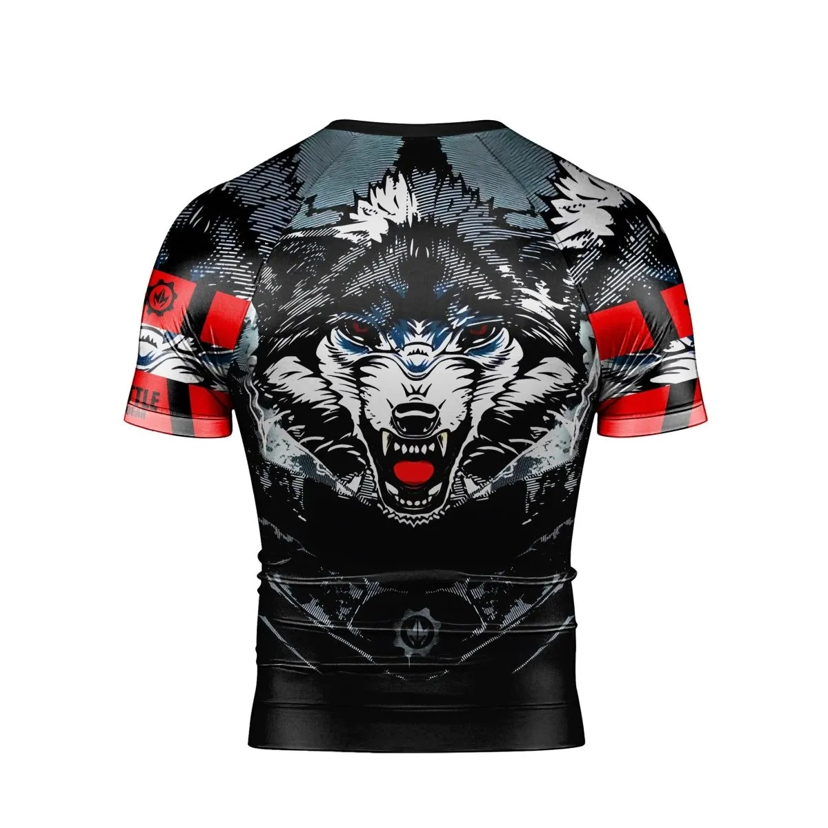 Angry Wolf Men's Short Sleeve Rash Guard