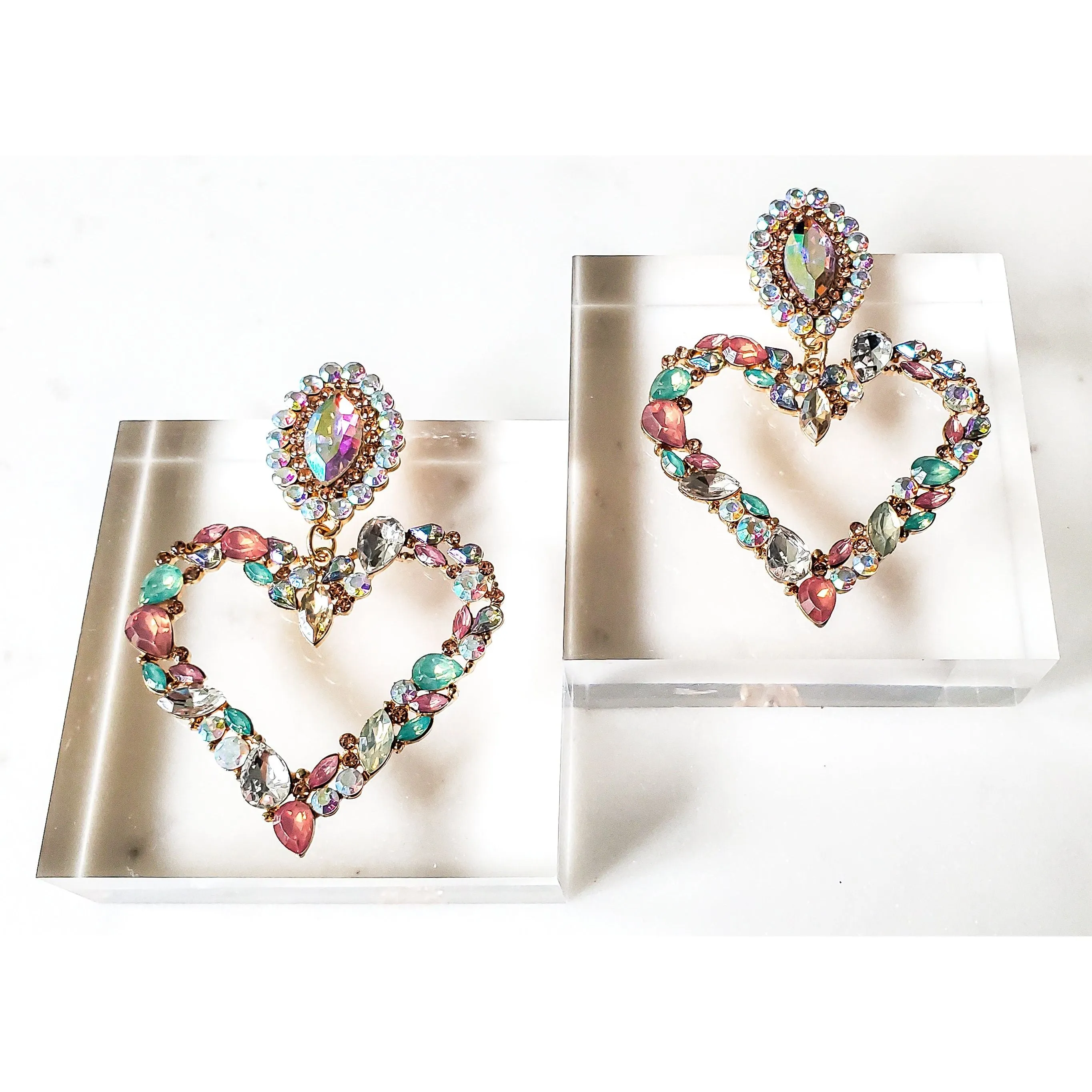 Ariana Jeweled Heart Earrings