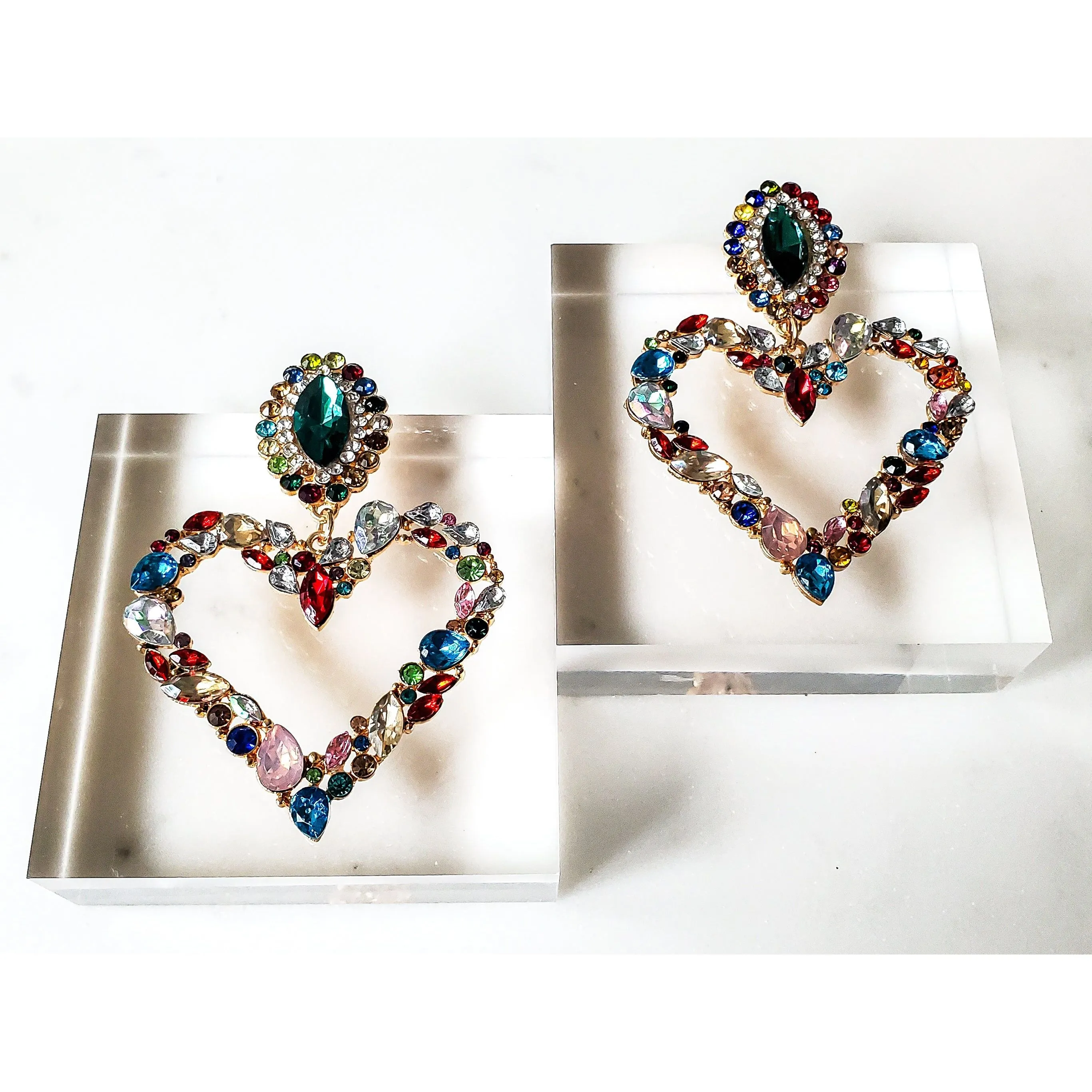 Ariana Jeweled Heart Earrings