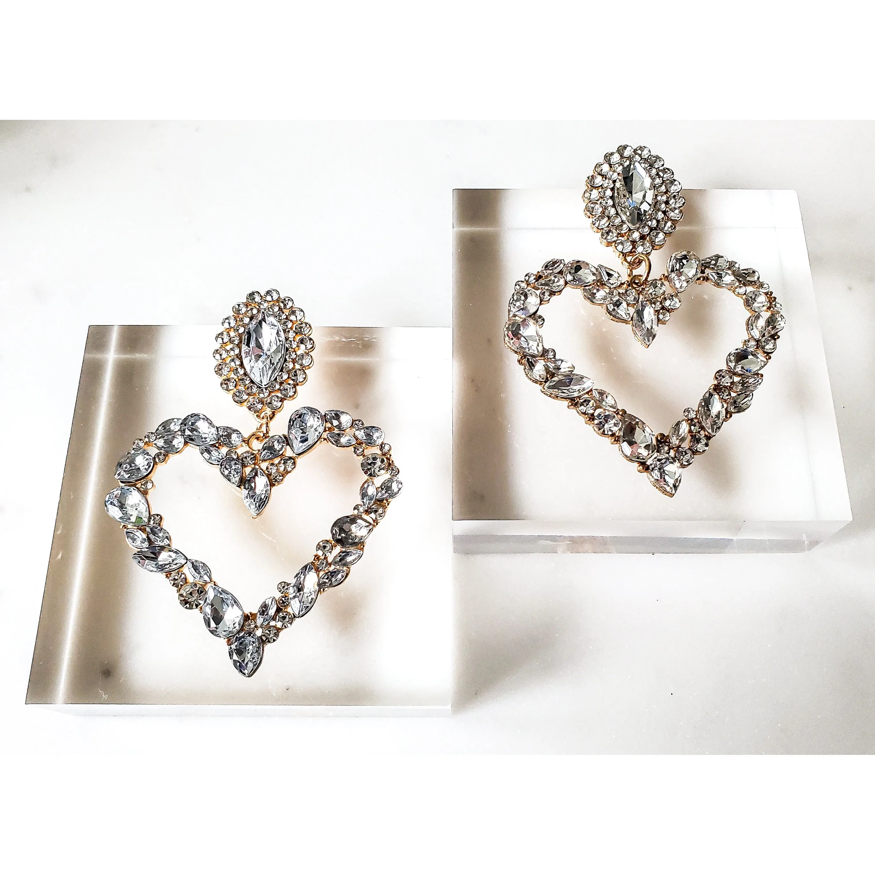 Ariana Jeweled Heart Earrings