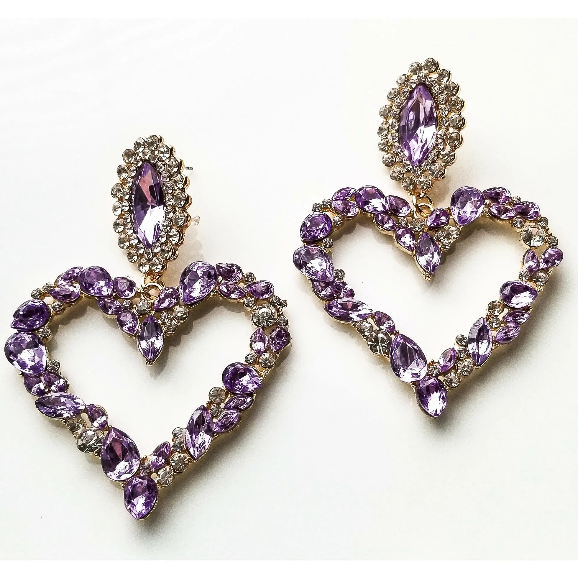 Ariana Jeweled Heart Earrings