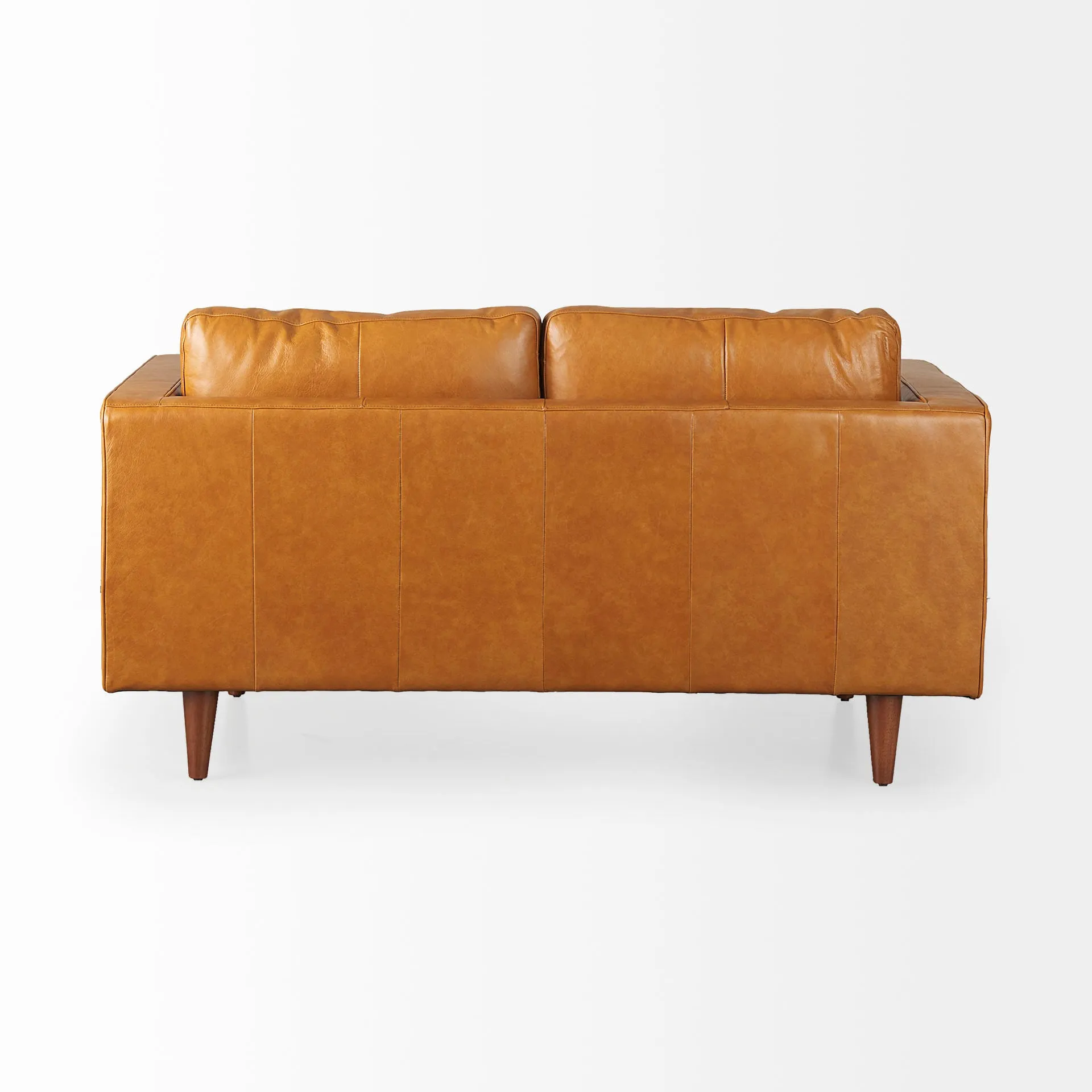 Arne Love Seat Sofa in Tan Leather