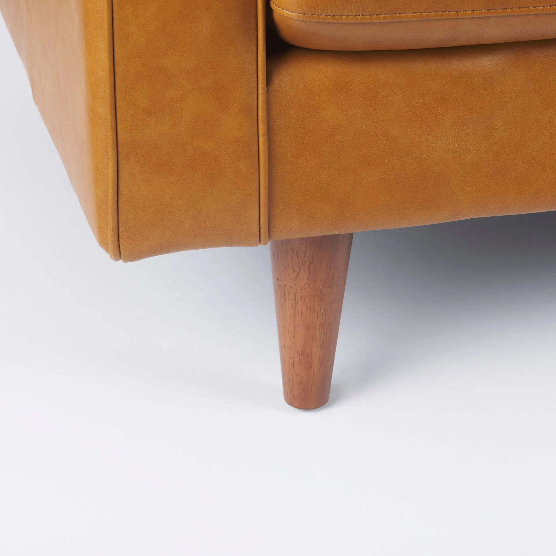 Arne Love Seat Sofa in Tan Leather