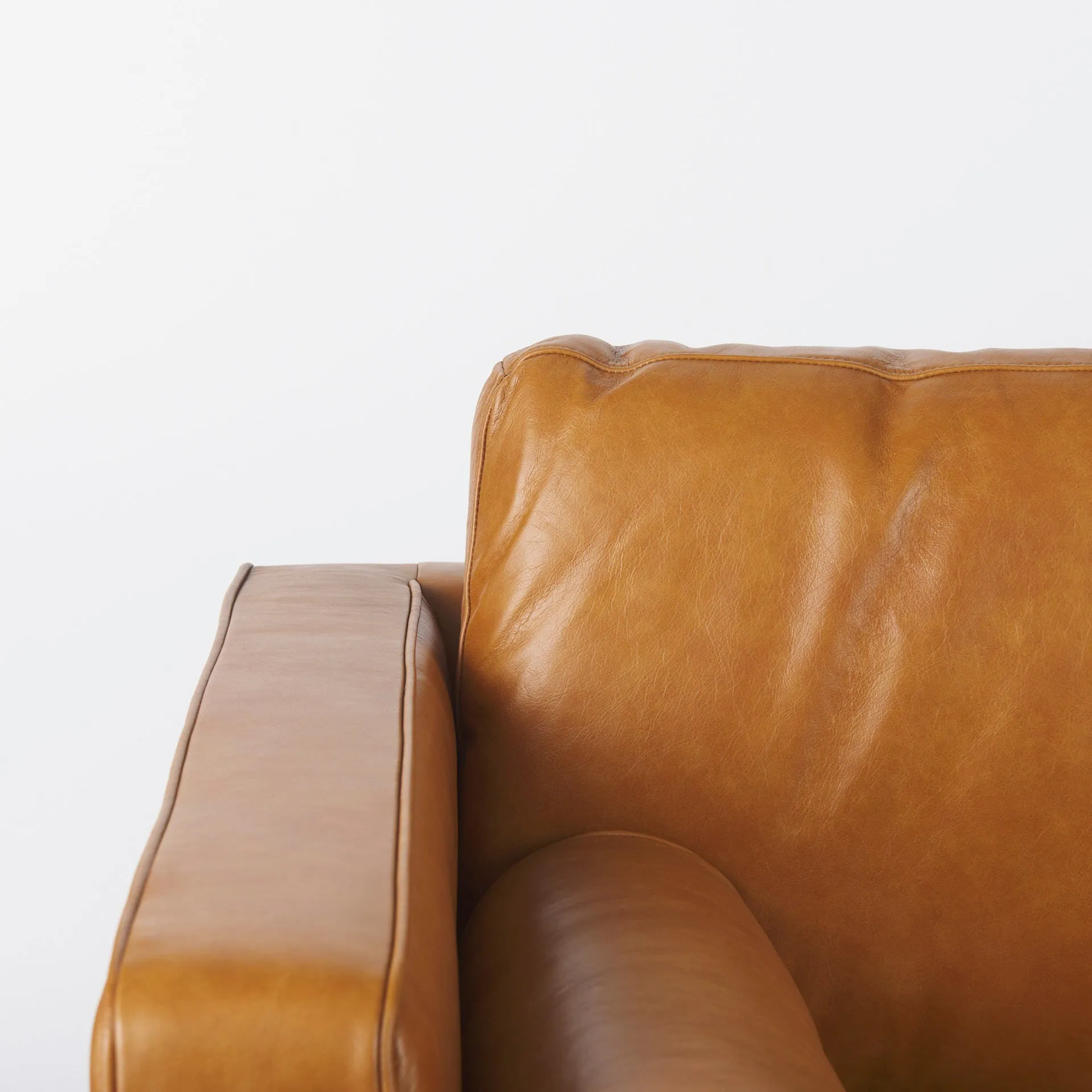 Arne Love Seat Sofa in Tan Leather