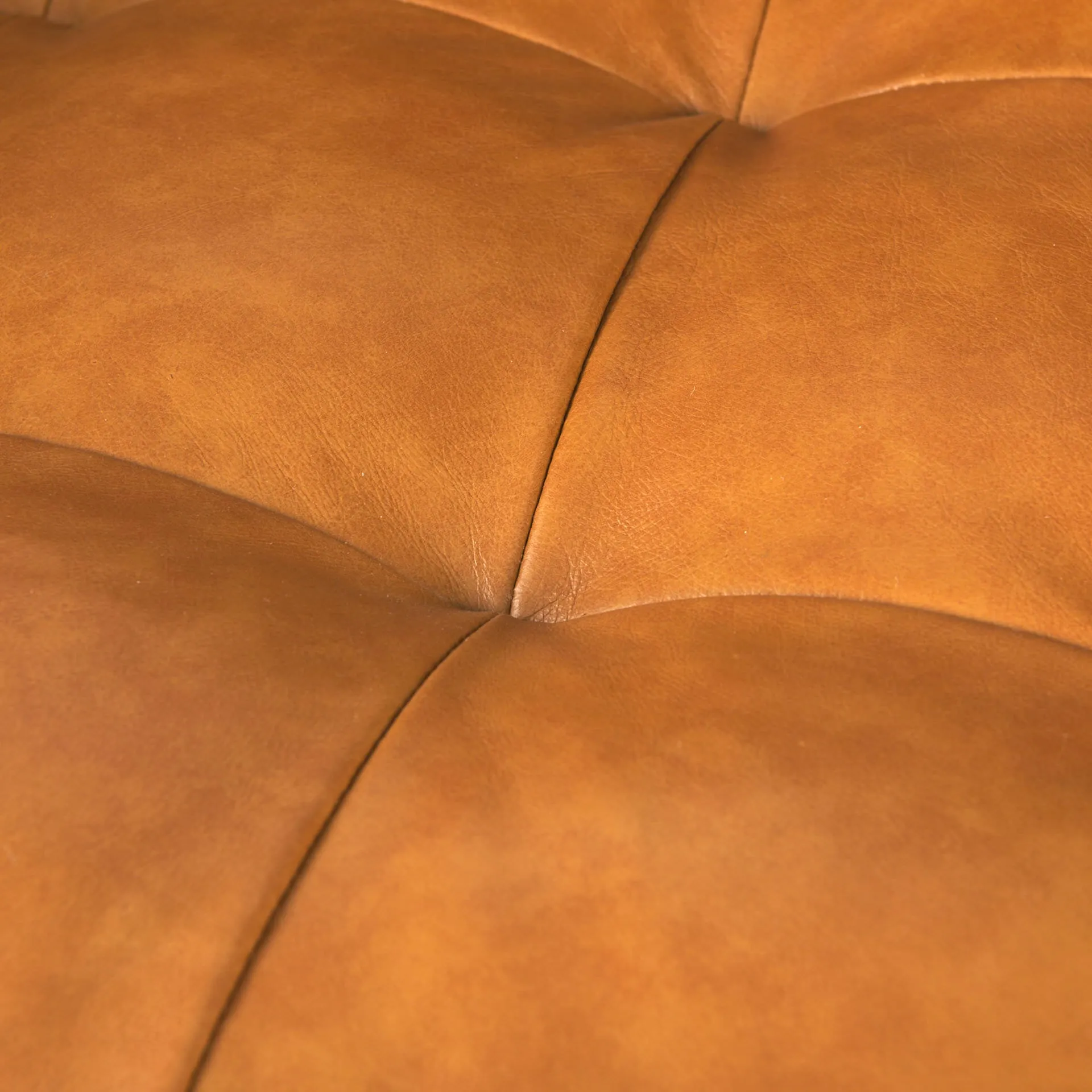 Arne Love Seat Sofa in Tan Leather