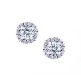 Aura Collection Diamond Halo Earrings, 1.30 Total Carat
