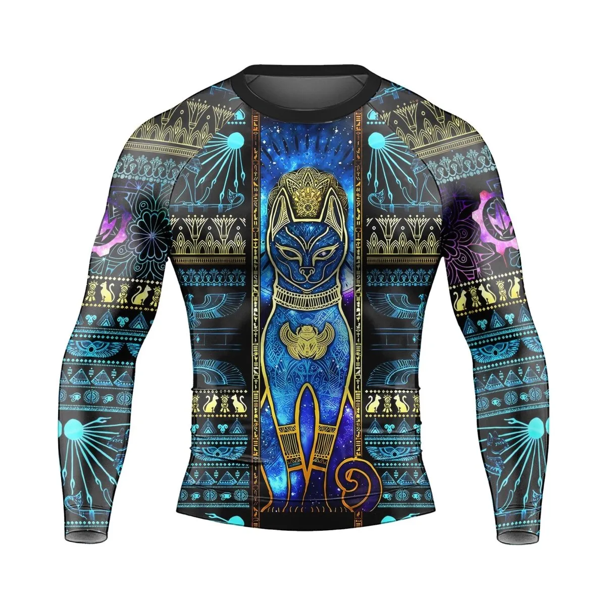 Bastet Galaxy Men's Long Sleeve Rash Guard