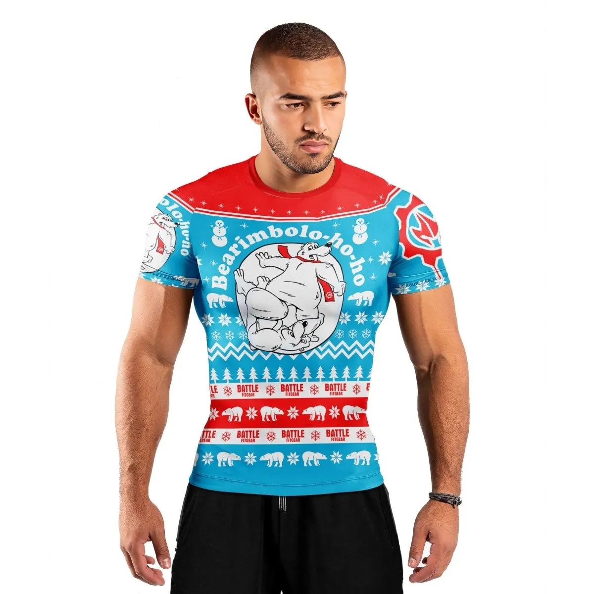 Bearimbolo-Ho-Ho Short Sleeve Rash Guard