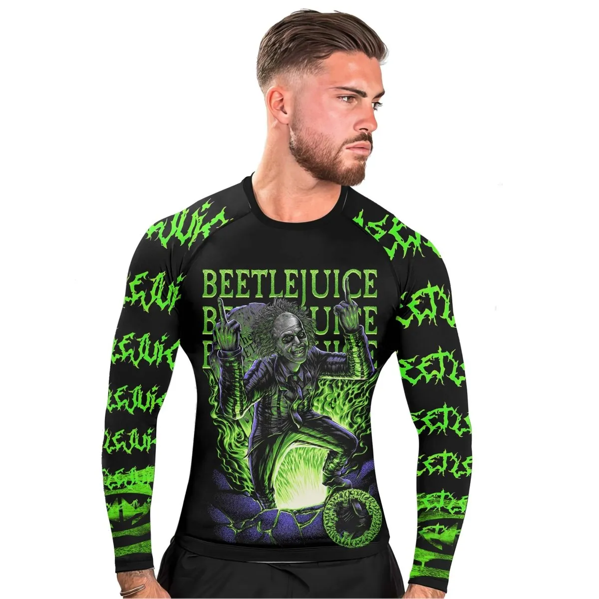 Beetlejuice Is Back Men's Long Sleeve Rash Guard