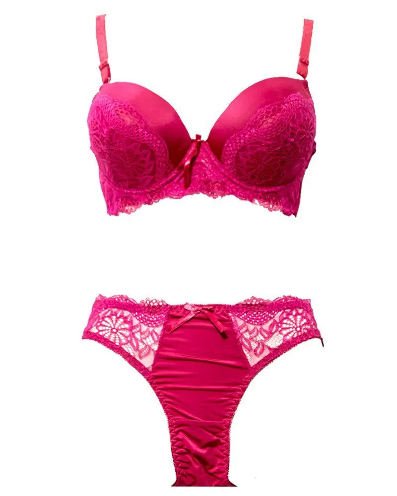 Bridal Pushup Plus Size Bra Panty Sets - Single Padded Underwired Bra Panty Sets - BS1006