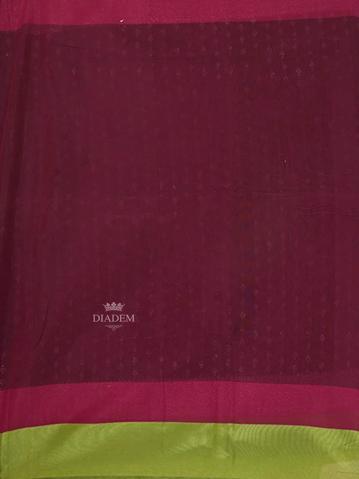 Burgundy Silk Cotton Saree with Arrow Motif Design on the Body with Contrast Border