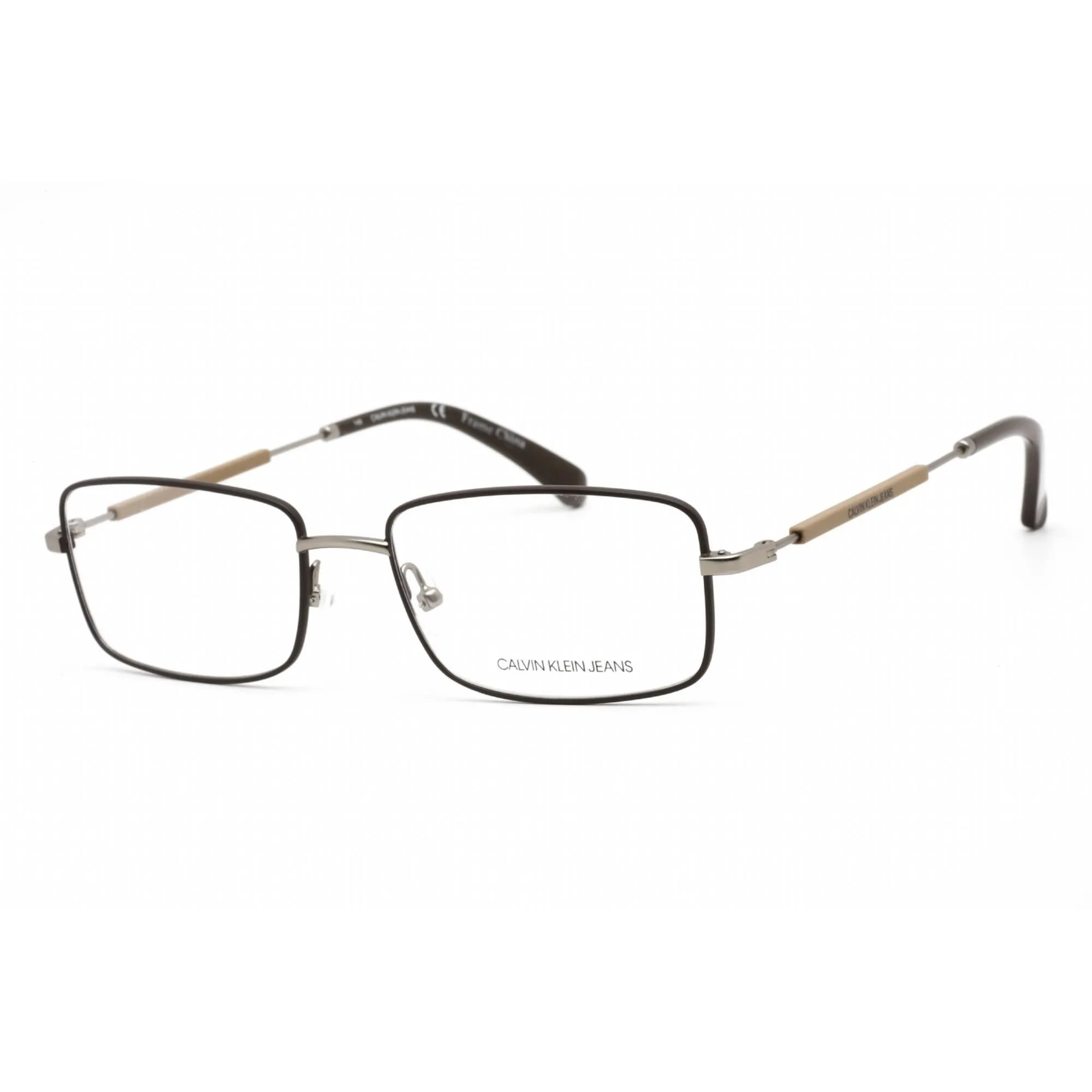 Calvin Klein Jeans Unisex Eyeglasses - Brown/Beige Rectangular Frame | CKJ19108 210
