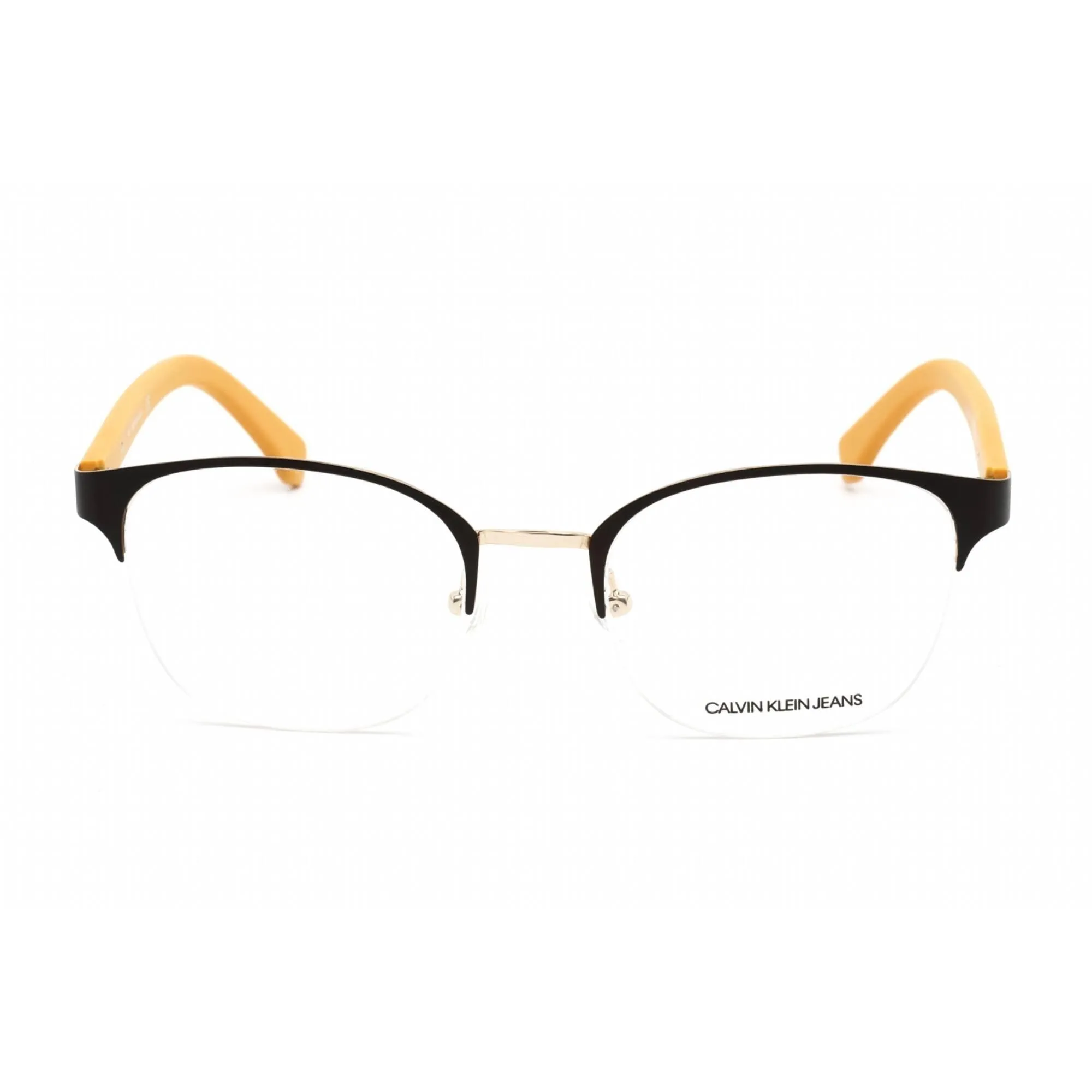 Calvin Klein Jeans Unisex Eyeglasses - Matte Espresso Metal Oval Frame | CKJ480AF 246
