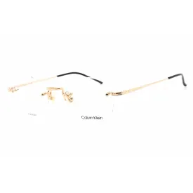 Calvin Klein Men's Eyeglasses - Clear Lens Gold Titanium Round Frame | CK22112T 717