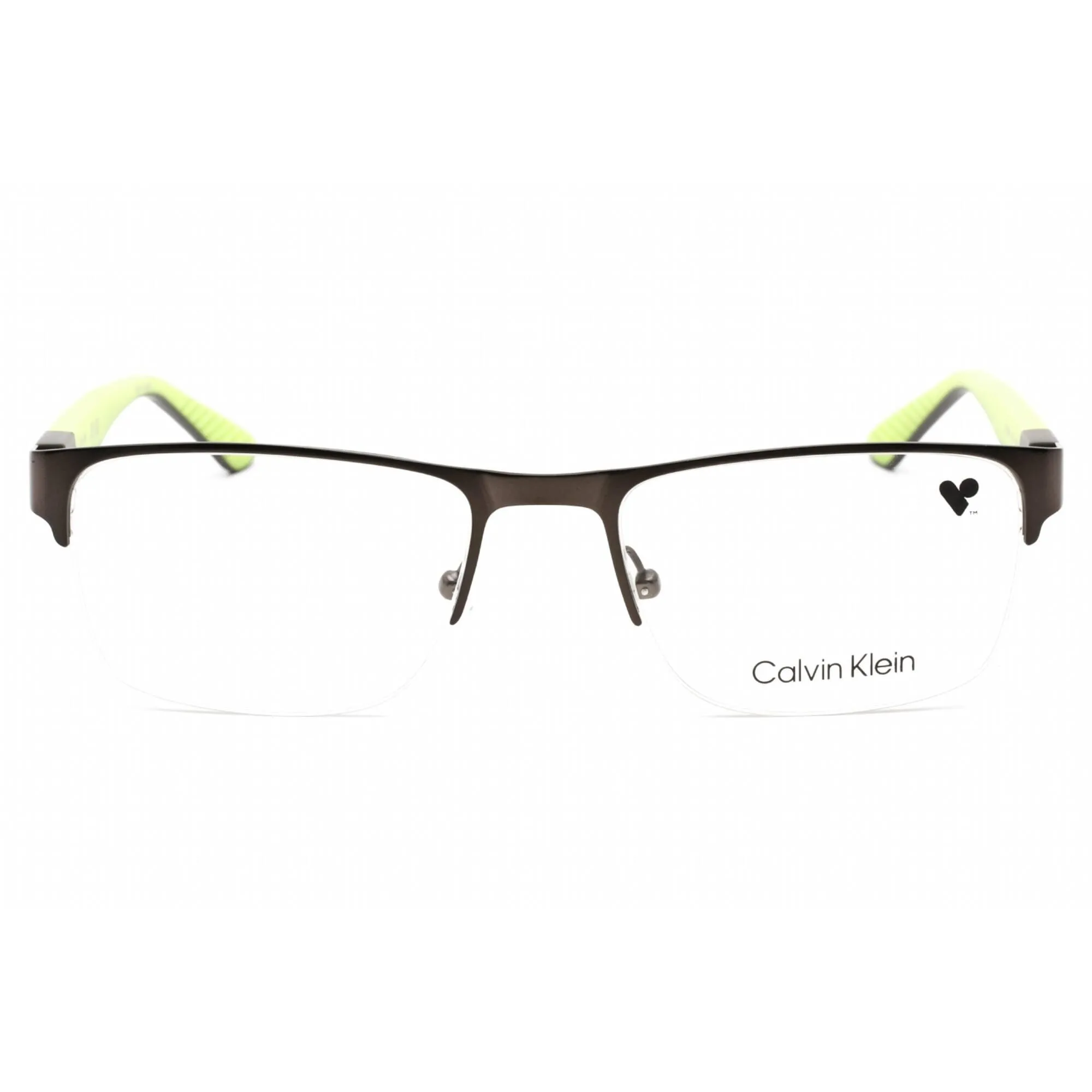 Calvin Klein Men's Eyeglasses - Half Rim Satin Gunmetal Metal Frame | CK21304 008