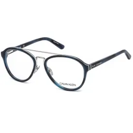 Calvin Klein Men's Eyeglasses - Navy Havana Aviator Acetate Full Rim | CK18511 412