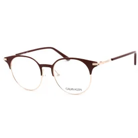 Calvin Klein Men's Eyeglasses - Satin Burgundy Round Frame Clear Lens | CK19319A 605