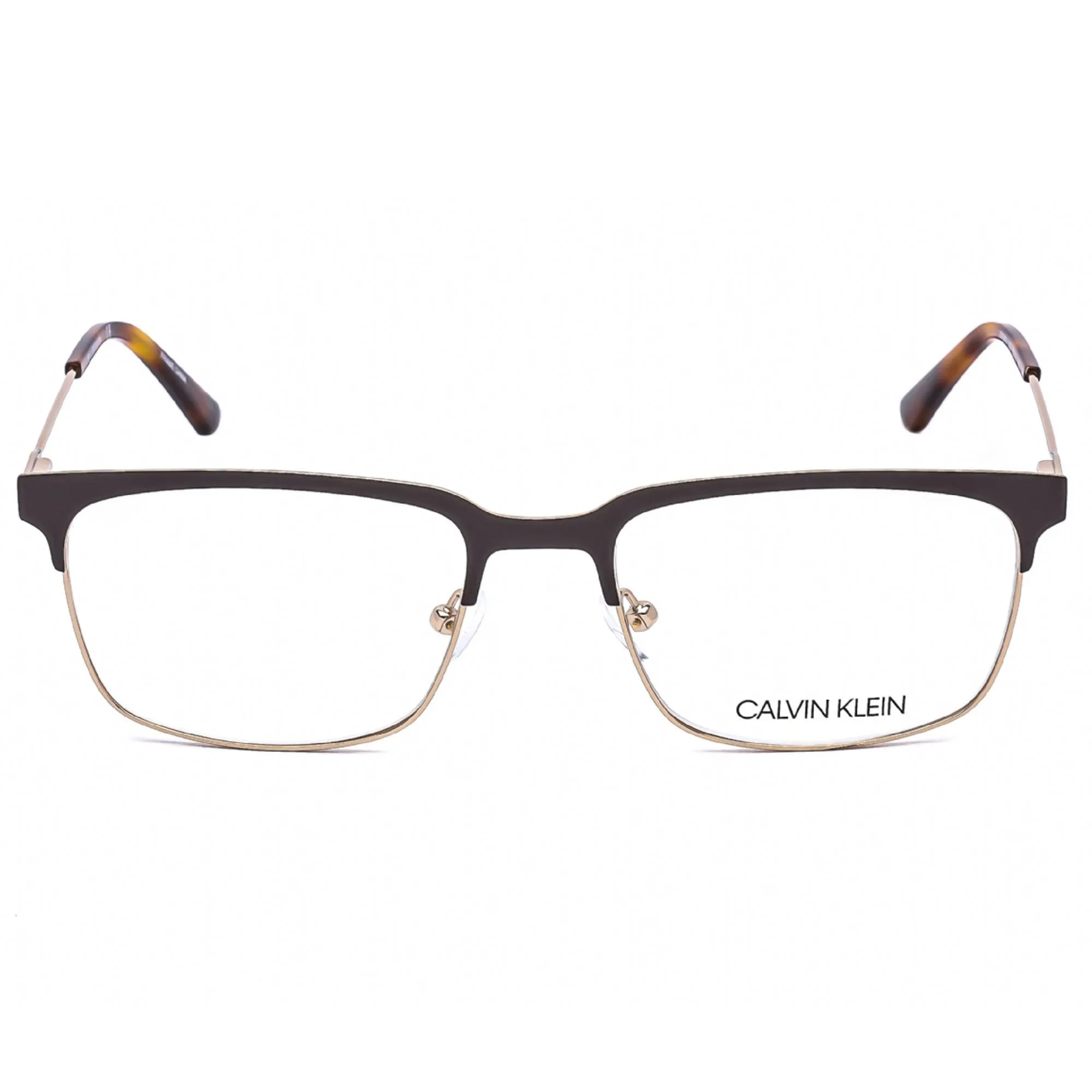 Calvin Klein Unisex Eyeglasses - Brown Rectangular Metal Full Rim Frame | CK18109 200
