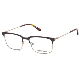 Calvin Klein Unisex Eyeglasses - Brown Rectangular Metal Full Rim Frame | CK18109 200