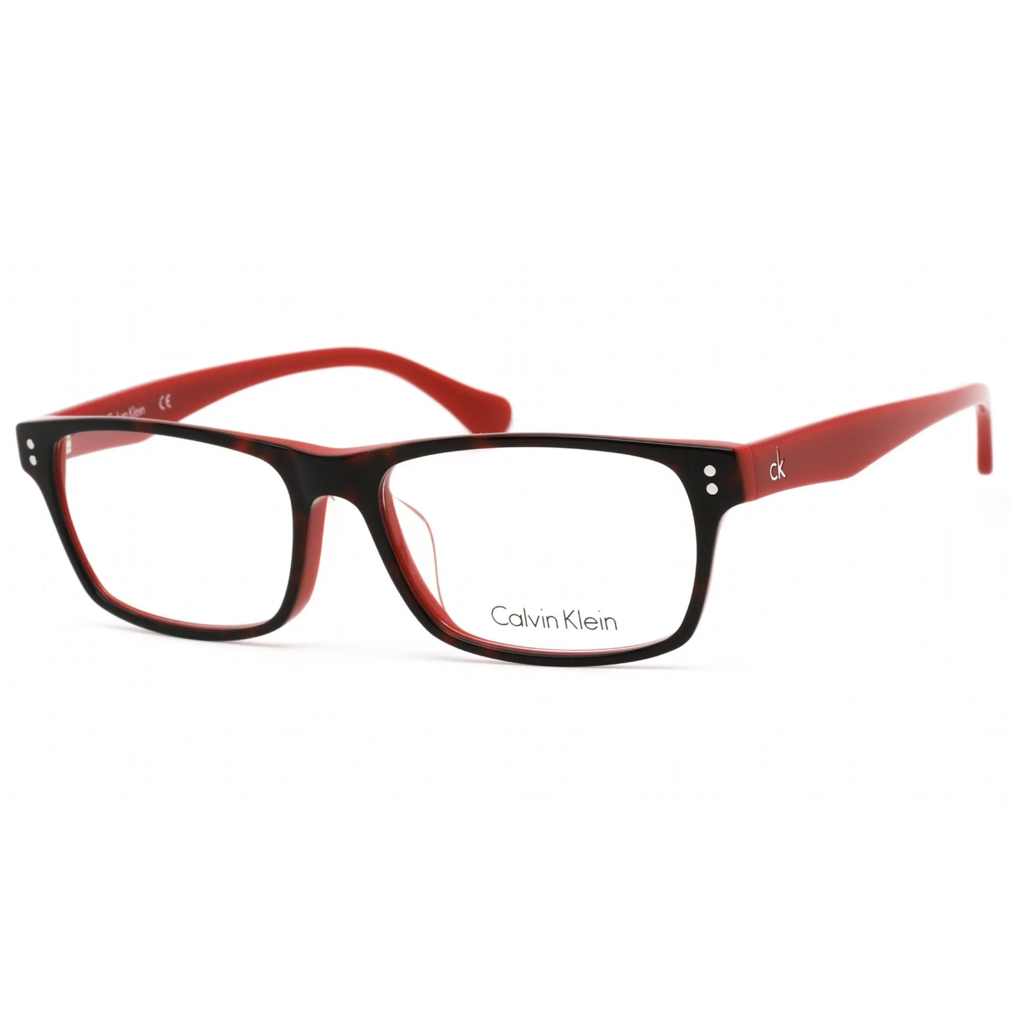 Calvin Klein Unisex Eyeglasses - Havana Red Plastic Frame Clear Lens | CK5904A 505