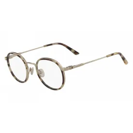 Calvin Klein Unisex Eyeglasses - Khaki Tortoise Round Frame Demo Lens | CK18107 244