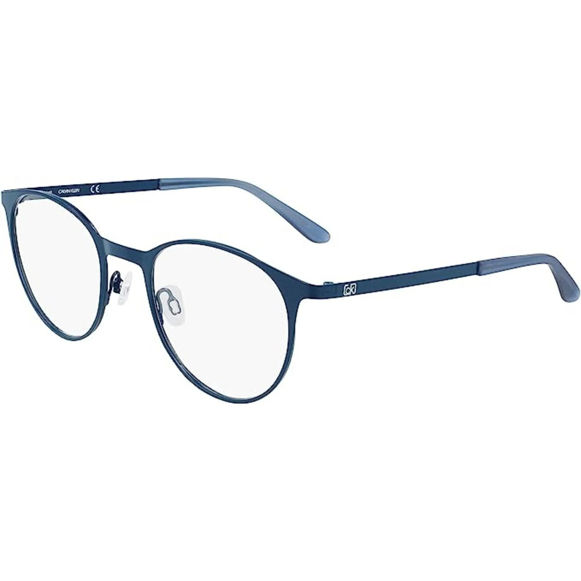 Calvin Klein Unisex Eyeglasses - Navy Metal Round Frame | CALVIN KLEIN CK21117 410