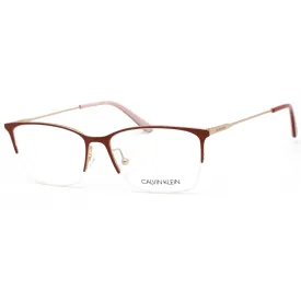 Calvin Klein Women's Eyeglasses - Satin Red Half Rim Rectangular Frame | CK18121 600