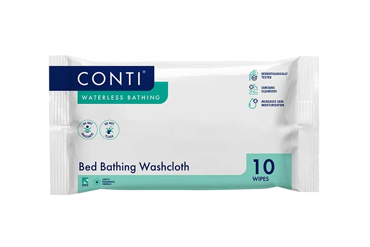 Conti® Bed Bathing Washcloth - Lightly Fragranced - 10 Cloths