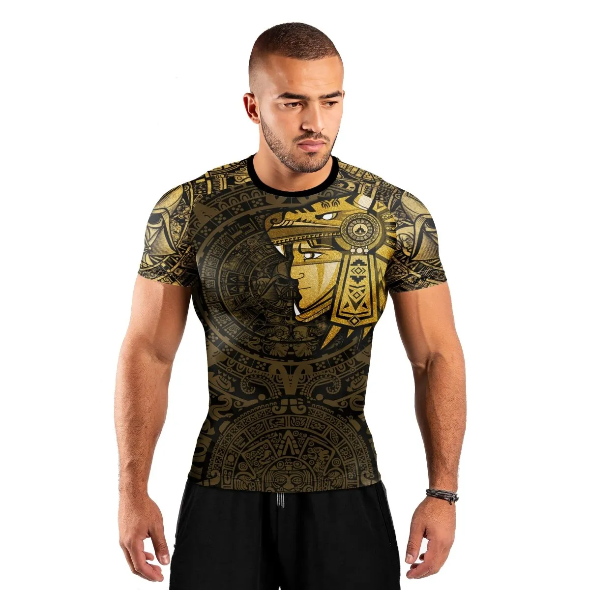 Darth Vader Aztec Calendar Men's Short Sleeve Rash Guard