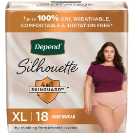 Depend Silhouette Incontinence Underwear for Women, Maximum Absorbency, Pink, X-Large