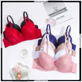 Exquisite Floral Lace Push Up Wired Bra