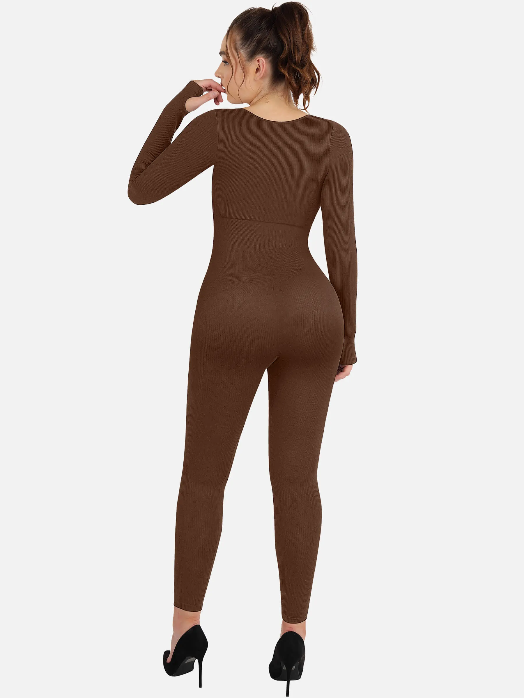 Feelingirl Full Body Tummy Control Long Sleeve Jumpsuits