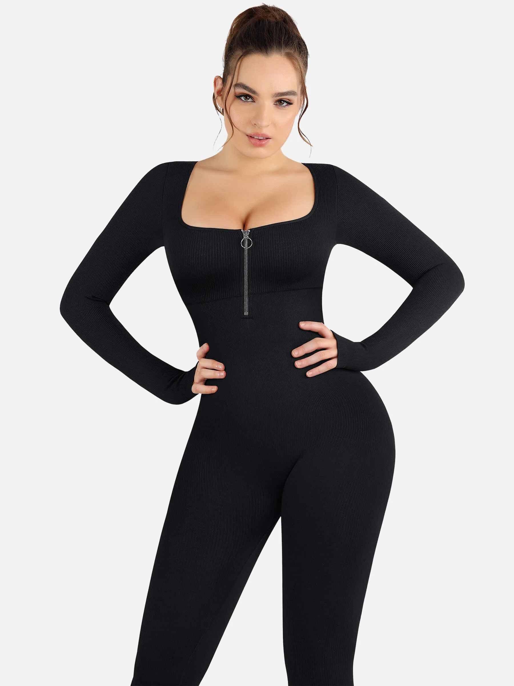 Feelingirl Full Body Tummy Control Long Sleeve Jumpsuits