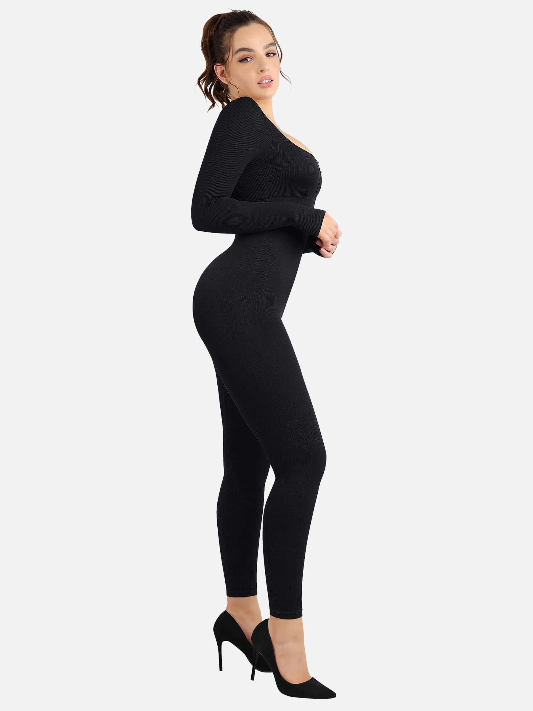 Feelingirl Full Body Tummy Control Long Sleeve Jumpsuits