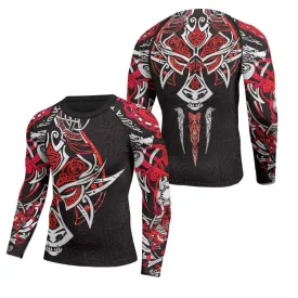 Fenrir Red Viking Men's Long Sleeve Rash Guard