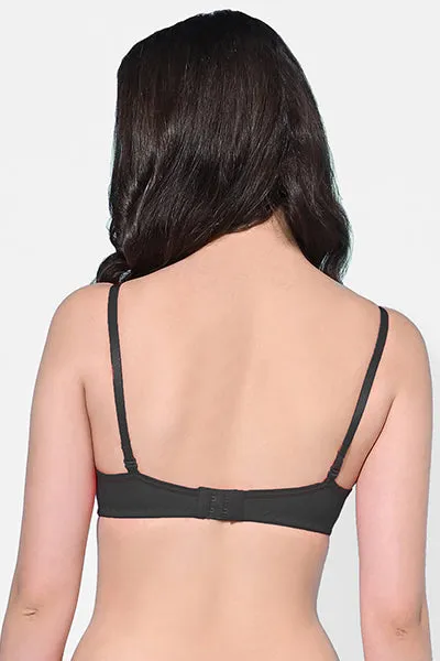 FIMS Fashion Women Cotton Blend Solid Padded Bra Pack of 3 Blue Purple Black