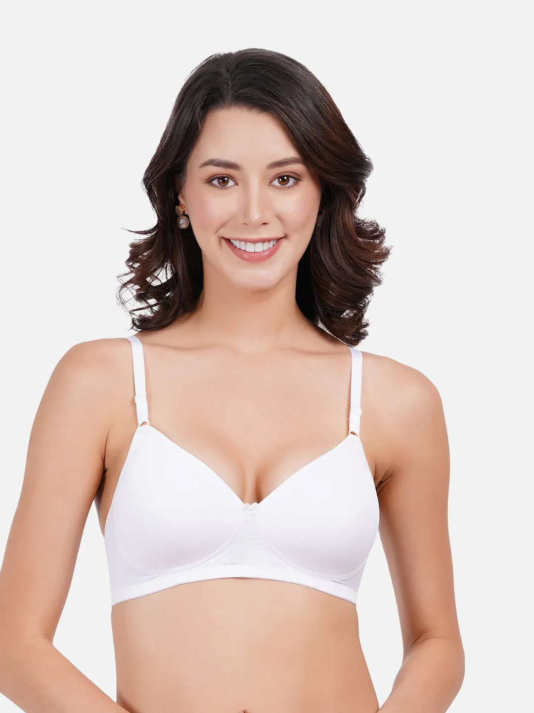 FIMS Fashion Women Lycra Solid Padded Bra Pack of 2 Black White
