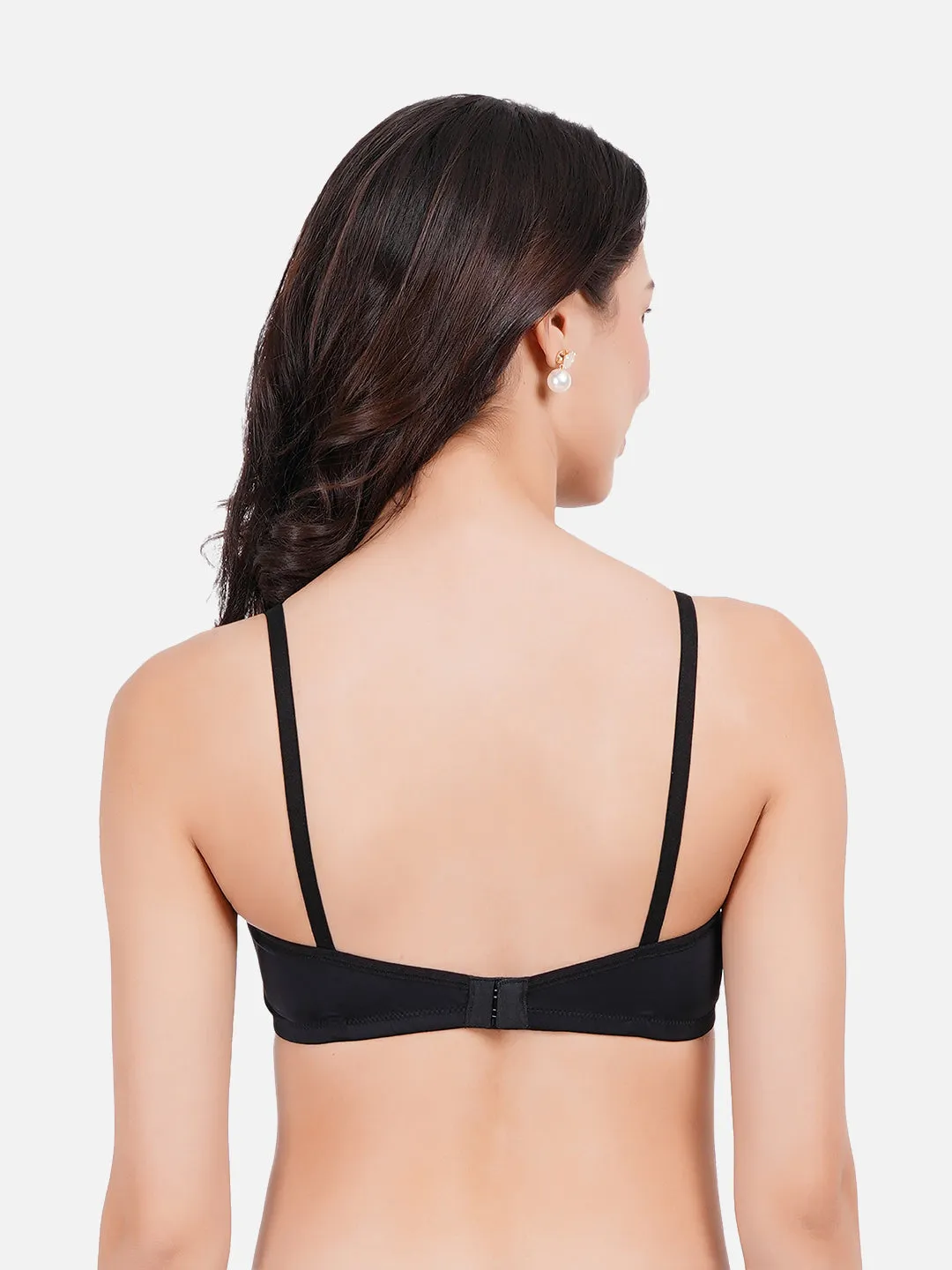FIMS Fashion Women Lycra Solid Padded Bra Pack of 2 Black White