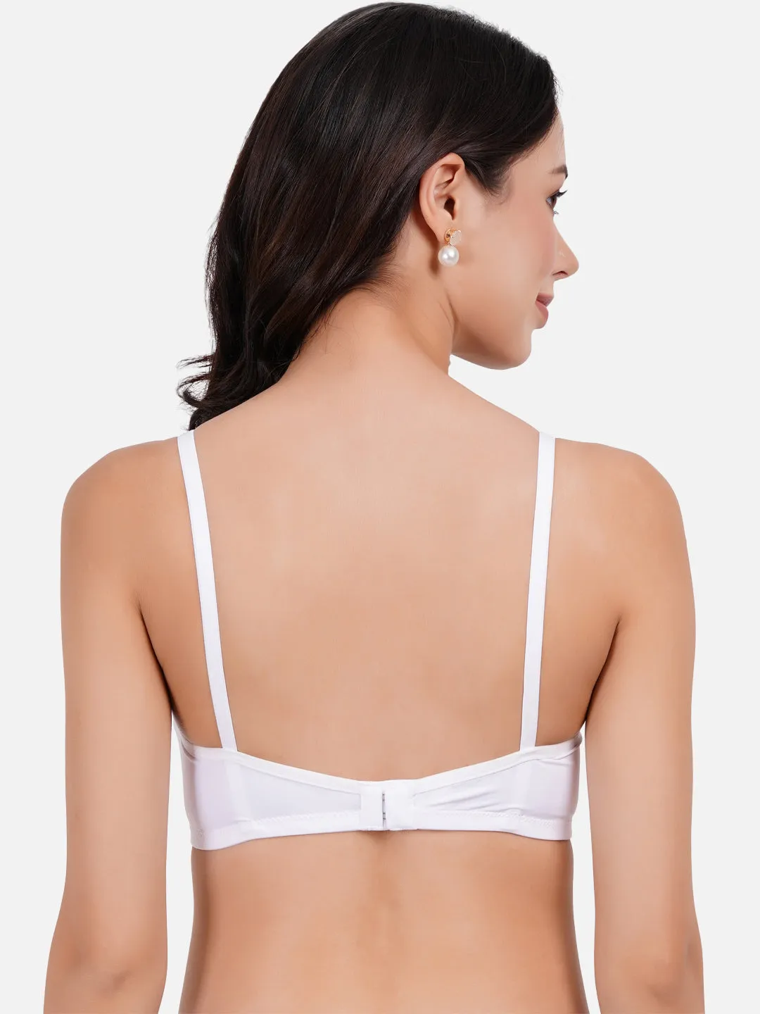 FIMS Fashion Women Lycra Solid Padded Bra Pack of 2 Black White